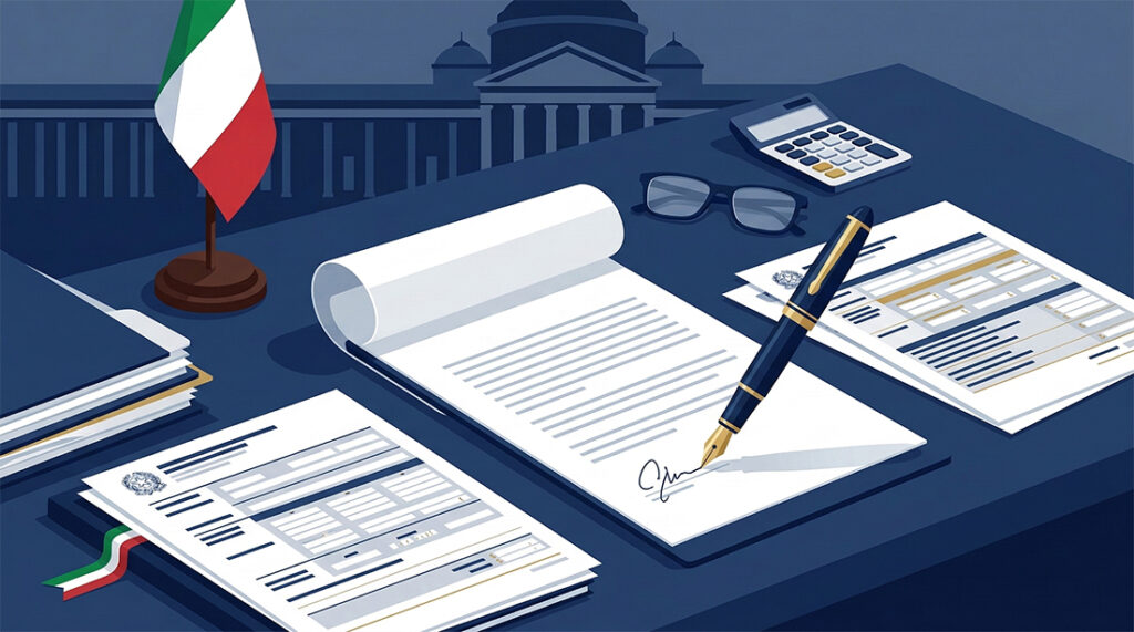 Scrivania con documenti del concordato biennale 2026 2027